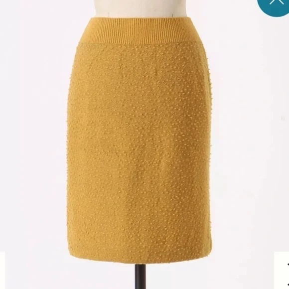 Anthropologie Moth Marston Mustard Yellow Skirt Size XS - Picture 3 of 6